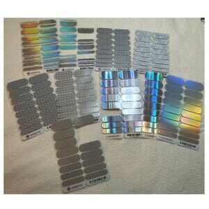 💅Hard to Find Jamberry Nail Wrap Lot (10) Full/Partial Sets, Silver/Iridesc.💅
